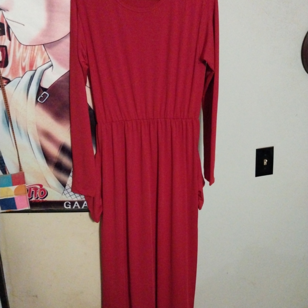 Joyful Young Red Full Length Dress. Xl